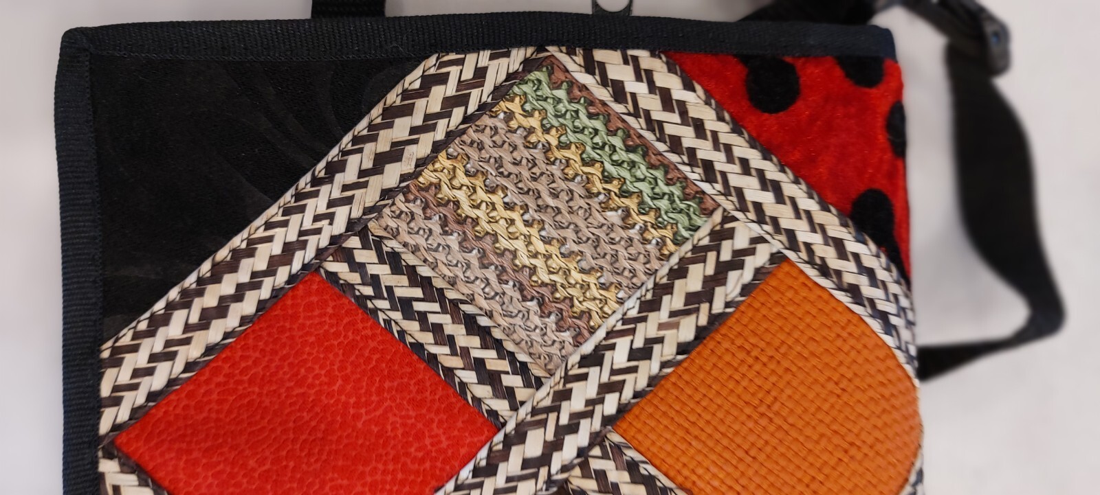 Patchwork & Geometric Designed Crossbody Bag 7" x… - image 6