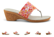 Onex Ember Pink Floral Toe Post Wedge Sandal Women's sizes 5-11/NEW  
