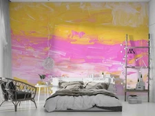 3D Color Brush Texture Wallpaper Wall Mural Removable Self-adhesive Sticker3151