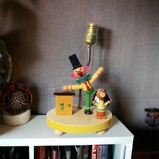 Vtg Clown Nursery Lamp Night Light 2 Light No Balloons Working Collectible