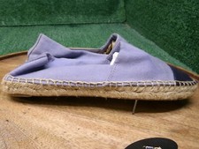 Tory Burch Womens Blue Canvas Espadrille Flats Small Logo Slip On Shoes - US 7 M