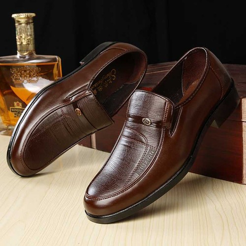 Zapatos De Negocios Formales De Cuero Para Hombre Mocasines Planos  Transpirables | eBay
