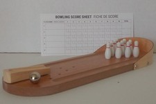 Mini Wooden Desktop Tabletop Bowling Game Home Office Toy for Adults and Kids