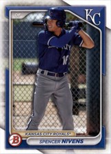 2024 Bowman Base Spencer Nivens #BP-37 Kansas City Royals Prospect Baseball Card
