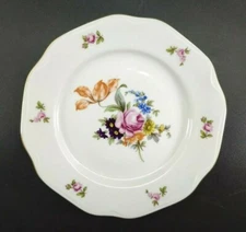 Bohemia Czechoslovakia Salad Plate Flower Bouquet Cecil Tulip
