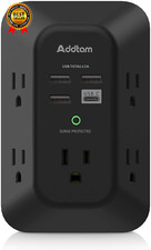 USB Wall Charger Surge Protector 5 Outlet Extender with 4 USB Charging Ports