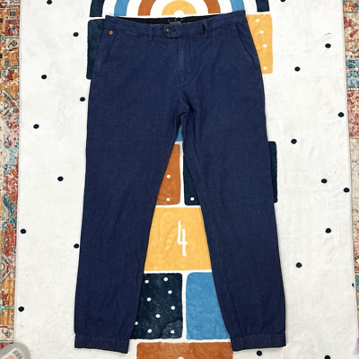 SCOTCH & SODA Elastic Cuff Pants Men Size 34x32 (Actual 34x29) Blue Belt Loops