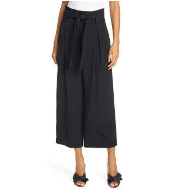  Pantalones Pantalón JASON WU Negro Cinturón Pierna Ancha Talla 6 Nuevos con Etiquetas $450