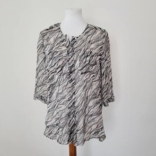 Gerard Darel Printed Hi-Lo Silk Blouse size 38 size US 6 c7