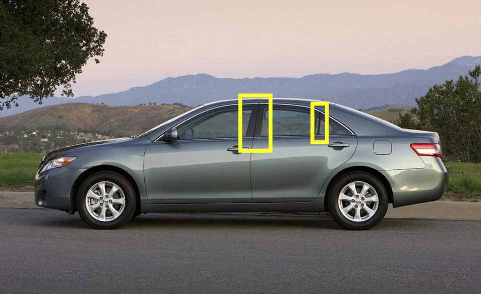 Cubierta de calcomanía apta para Toyota Camry 2007-2011 postes de pilar B 6 piezas moldura de puerta brillante Foto 4 de 4