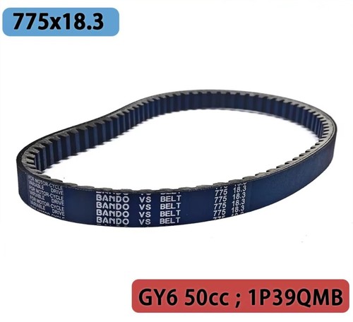 Correa de transmisión 775x18,3 GY6 50cc para ciclomotor scooter chino GY6 50cc 4 tiempos 1P39QMB - Imagen 1 de 9