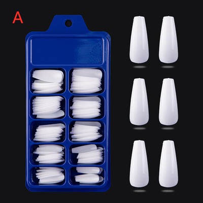 100PCS Coffin False Nails Extra Long Ballerina Full Cover Nail Tips For Salons