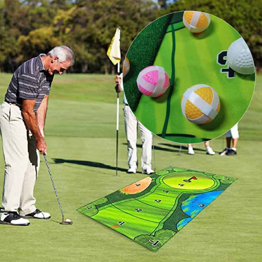 Indoor Mini Golfing Game Kit Golfs Toy Set w/16 Balls Early Education