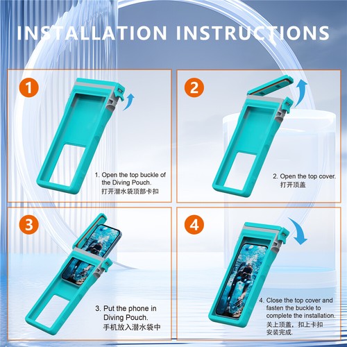 Universal Waterproof Shock/Dustproof Full Case Cover For Phone Size Below 6.9" - Picture 4 of 47