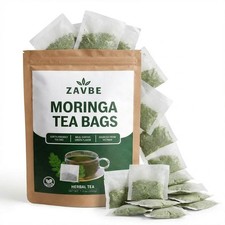 100 Moringa Tea Bags – Pure Moringa Herbal Tea | Caffeine-Free Non-GMO - ZAVBE