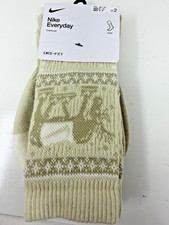 Nike Elite Basketball Crew Socks Size L Shoe Szie 8-12 Tan 2 Pairs