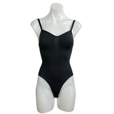 Women's Black Sculpt Seamless Sweetheart Neck Sleeveless Tank Bodysuit Top Sz S