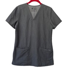 FIGS Casma Women's Two-Pocket Scrub Technical Collection Top Gray XS
