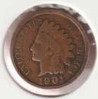 US Rare Old West 1901 Indian Head Penny Coin American Collection Shield Cent USA