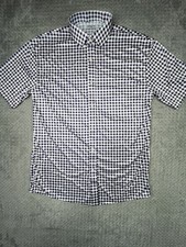 Collars and Co Shirt Mens Large Purple Gingham Plaid Performance Collar Polo