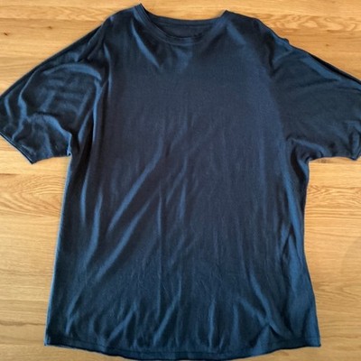 Nike ESC Every Stitch Considered Dark Navy Silk Blend Tee Shirt XL Made In Italy