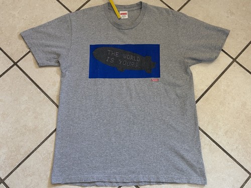 Supreme Scarface The World Is Yours Blimp Heather Grey TeeShirt Size Medium FW17