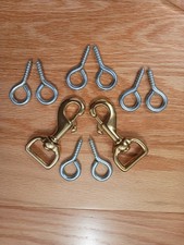EVH Style Strap Brass Snap Hook and Eye Set w...