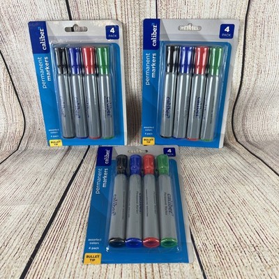 Multi-Colored Bullet Tip Jobsite Permanent Markers (4-Pack) Lot Of 3