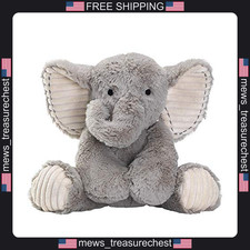 Elephant Plush Toy, Gray Furry Baby Stuffed Animal, 9.5 Inch Huggable Toy
