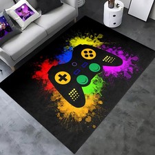 Gaming Rug for Boys Teens Bedroom Decor - Gamepad Controller Area Rug 4x6 ft