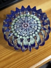 Art Glass Paperweight Millefiori P Cane Radial Twists Crieff Scotland Perthshire