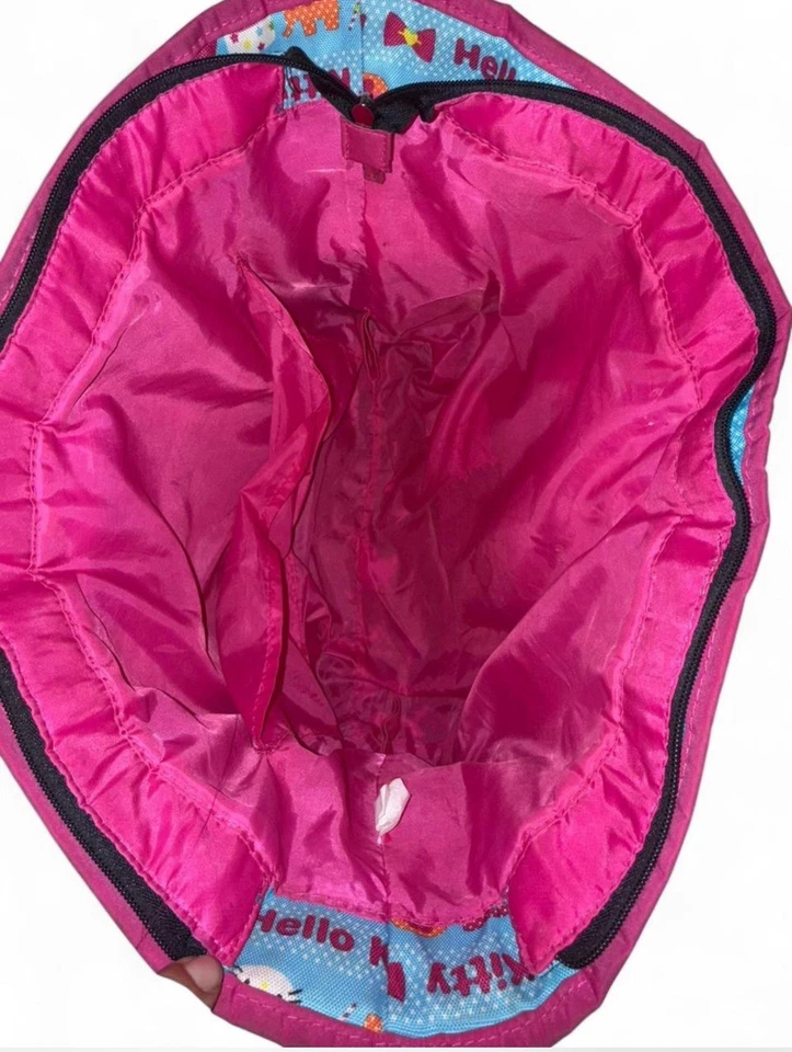 Bolso de Pañales Hello Kitty Sanrio Bolso de Mano Rosa Negro 7 Bolsillos Cremallera Superior 2014 Foto 4 de 4