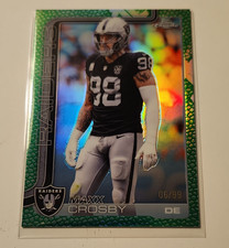 Maxx Crosby 2025 Topps Chrome Green Wave Refractor /99 Raiders #11