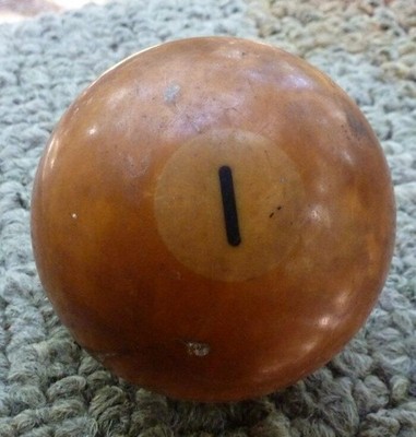 ANTIQUE IVORY LIKE BILLIARD BALL-Number ''1''-Privy Recovered-1870-1900