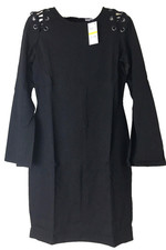 Bar III Womens Laced Shoulder Bodycon Dress, Black, Medium MSRP $89.50