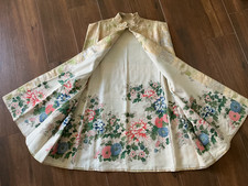 Vintage Chinese Woman s Silk Jacquard Cape Pleated Sides 1940s