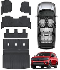 Floor Mats  Cargo Liner for 2018-2024 Ford Expedition 8 Seats with 2nd Row B...