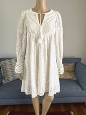 SPELL & THE GYPSY Stevie Lace Boho Cotton Broderie Dress XS