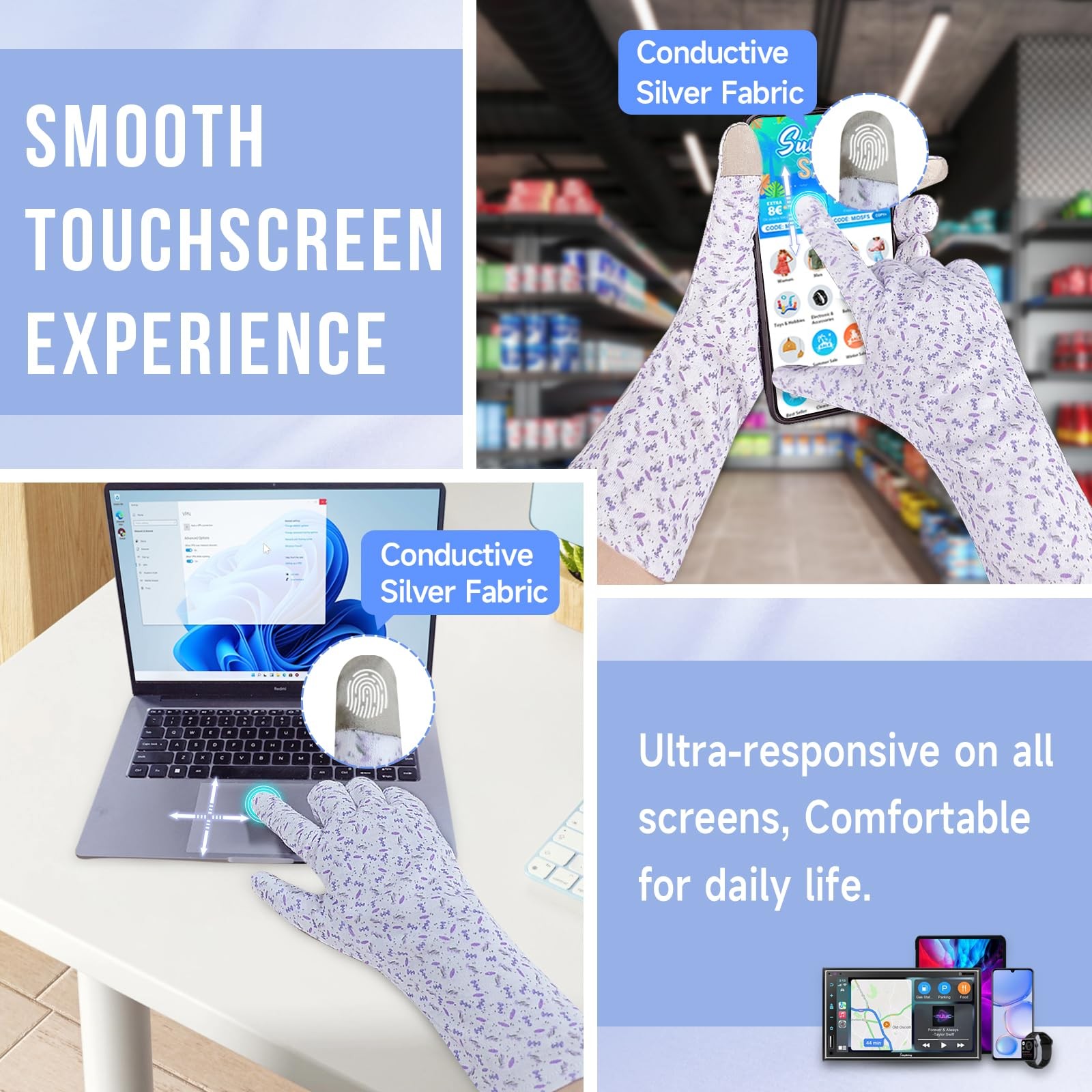 Premium 100% Cotton Gloves | Moisturizing Gloves for Dry Hands & Eczema | Ove...