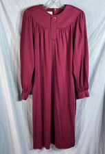 VTG INTIME Brownstone PURPLE VELOUR KNIT HOUSE DRESS Hostess Lounge Shift SZ 12