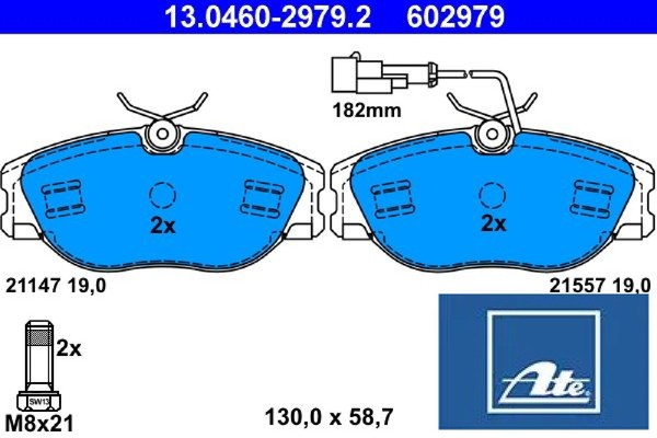 ATE 13.0460-2979.2 Bremsbelagsatz FüR Scheibenbremse Bremsbelagsatz-image