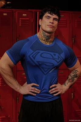 YOUNGLA (SOLD OUT) - 4117 - SUPERMAN COMPRESSION TEES - BLUE