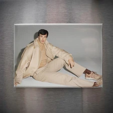 Nathan Fielder GQ Khaki 3.5x2.5in Magnet | Nathan Fielder 2010s Surreal Comedy