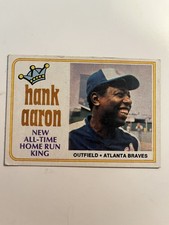 Hank Aaron 1974 Topps New All-Time Home Run King No.1. Exmt+. B67