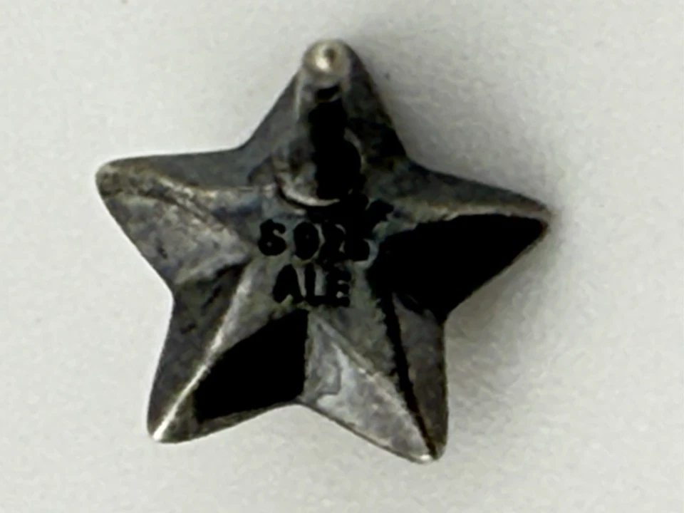 PANDORA 925 ALE 14K DIAMANTE OXIDADO ESTRELLA STELLA PENDIENTE DE REPUESTO ÚNICO K11B Foto 3 de 4