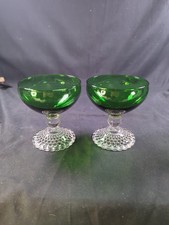 1940s Anchor Hocking Forest Green Boopie Cocktail Glass with Berwick Bubble Foot — listing 3