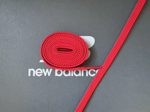 New Balance Lacci Piatti Tessuto Rosso Lunghezza 120cm Larghezza 9mm