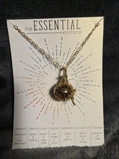 Essen Necklace Lava Stone Aromatherapy Round Ball Box Cage Locket Pendant NWT