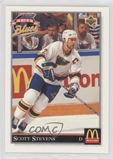 1992 McDonald's/Coca-Cola The Best of St Louis Blues Scott Stevens #20 HOF 1gx2