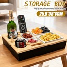 Couchbar Snackbar Sofatablett Snackbox aus Bambus inkl. mit 3 Snackschalen